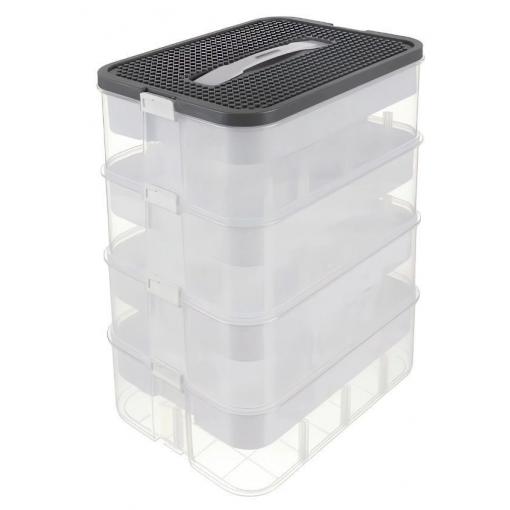 Úložný box Kruzzel 29 l, 4 patra, průhledný