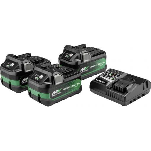 HiKOKI UC18YSL3WH3Z UC18YSL3WH3Z akumulátor do nářadí a nabíječka 18 V, 36 V 2.5 Ah, 2.5 Ah, 5 Ah