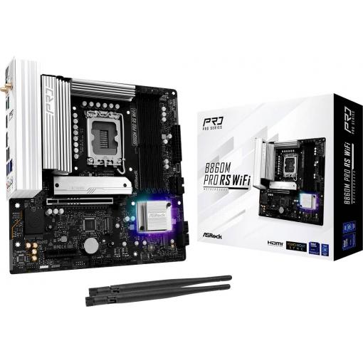 ASRock B860M Pro RS Wifi Základní deska Socket (PC) Intel® 1851 Tvarový faktor Micro-ATX