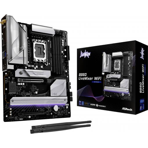 ASRock B860 LiveMixer WiFi Základní deska Socket (PC) Intel® 1851 Tvarový faktor ATX