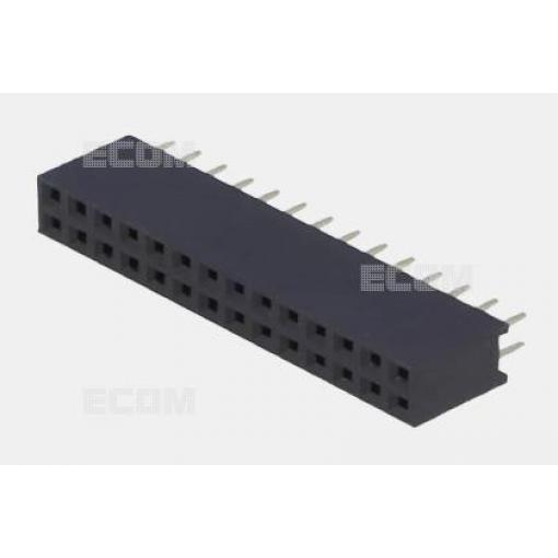 Dutinková lišta DS1023-2X14S21, 2×14 kontaktů, 2,54 mm, Ni+Au