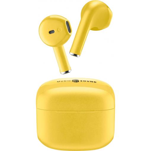 Cellularline Headset do uší (In Ear) Bluetooth®, Bez kabelu žlutá Nabíjecí pouzdro