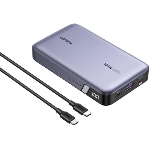 UGREEN 25188 powerbanka Li-Ion, 20000 mAh, USB-C®, USB, šedá