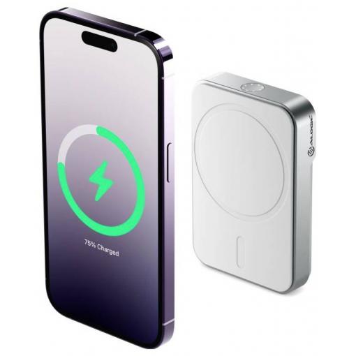 Alogic Matrix Universal Magnetic powerbanka Li-Ion, 5000 mAh, MagSafe, USB-C®, bílá