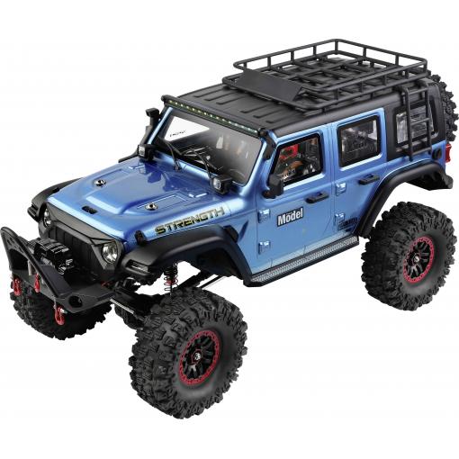 WL Toy modrá (metalíza) komutátorový 1:10 RC model auta elektrický Crawler 4WD (4x4) RtR 2,4 GHz vč. akumulátorů a nabíječky