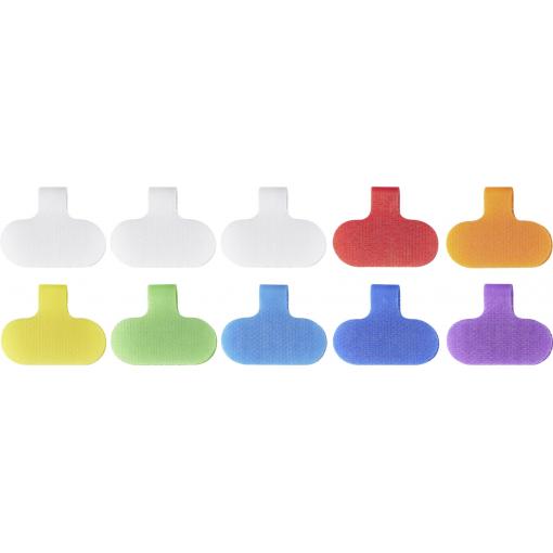 SpeaKa Professional SP-13756876 Označovač kabelů Potisknutelná plocha: 38 x 20 mm bílá, červená, oranžová, žlutá, zelená, nebeská modř, modrá, fialová 10 ks