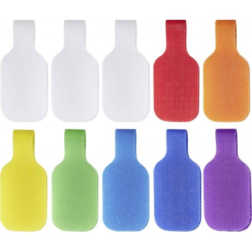 SpeaKa Professional SP-13756884 Označovač kabelů Potisknutelná plocha: 20 x 38 mm bílá, červená, oranžová, žlutá, zelená, nebeská modř, modrá, fialová 10 ks