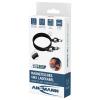Ansmann USB kabel USB-A zástrčka, USB-C ® zástrčka, Apple Lightning konektor 120 cm černá Textilní plášť 1700-0188