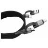Ansmann USB kabel USB-A zástrčka, USB-C ® zástrčka, Apple Lightning konektor 120 cm černá Textilní plášť 1700-0188