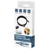 Ansmann USB kabel Apple Lightning konektor, USB-C ® zástrčka 120 cm černá Textilní plášť 1700-0187