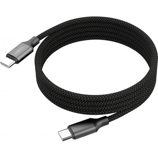 Ansmann Kabel USB-C USB-C ® zástrčka 1.2 m černá Textilní plášť 1700-0186