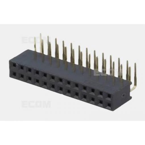 Dutinková lišta DS1024-2X13R2, 2×13 kontaktů, 90°, 2,54 mm