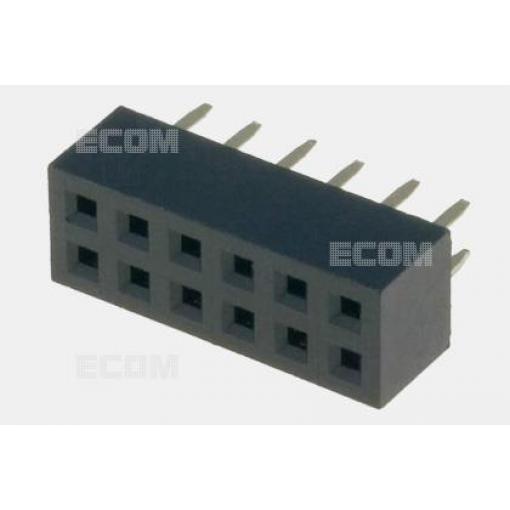 Dutinková lišta DS1026-05-2X6S8BV, 4,3 mm, 2×6 kontaktů, 180°