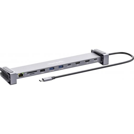 Manhattan dokovací stanice pro notebook Dual-Monitor Dockingstation USB C-St. auf 2xHDMI 3xUSB-A USB-C-PD USB-C SD RJ45 integrovaná čtečka karet, napájení