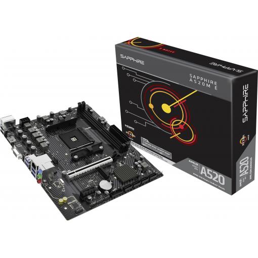 Sapphire 52119-04-40G Základní deska Socket (PC) AMD AM4 Tvarový faktor Micro-ATX Čipová sada základní desky AMD® A520