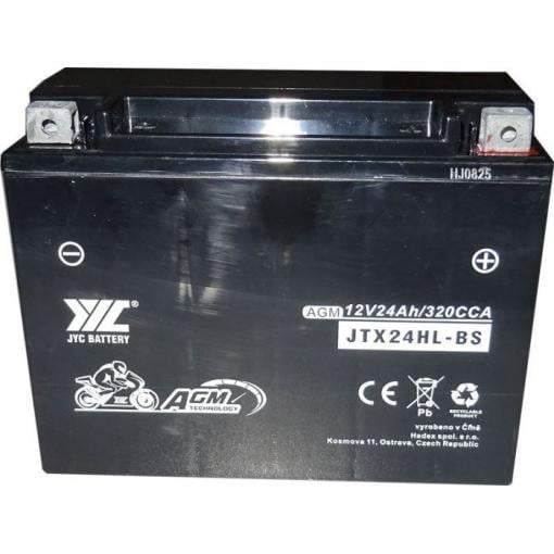 Olověný akumulátor JYC JTX24HL-BS AGM, 12 V / 24 Ah, motocykly