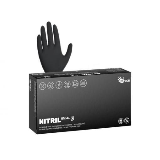 Nitrilové rukavice NITRIL IDEAL3 černé, velikost M, 100 ks