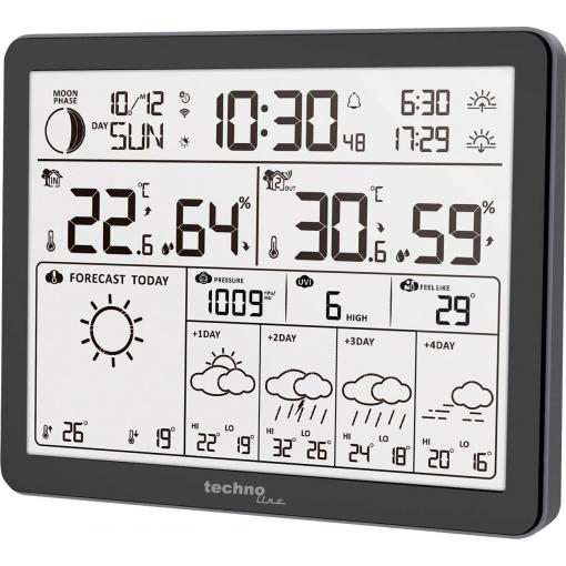 Techno Line WD3000 WD3000 Wetterstation internetová meteostanice Předpověď pro 4 dny Počet senzorů (max.) 1