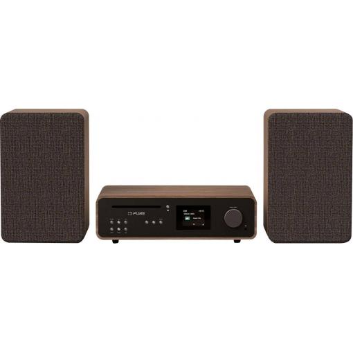 Pure Classic Stereo Coffee Black/Walnut EU/UK Stereosouprava v retro stylu , černá, vlašský ořech