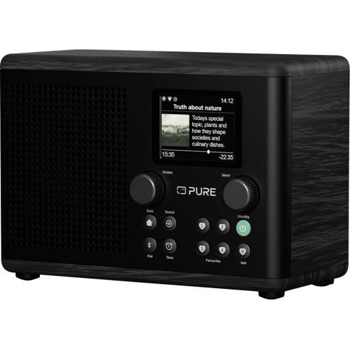 Pure Classic H4i Black-Black Ash EU/UK 254585 kapesní rádio, internetové, DAB+, FM, DAB+, Bluetooth, USB, MP3, internet, černá, jasan