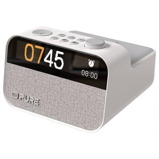 Pure Moment Charge 252451 radiobudík, DAB+, Bluetooth, Ambientní osvětlení, bezdrátové nabíjení, Bavlněná bílá