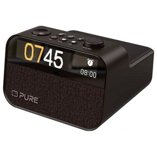 Pure Moment Charge 252450 radiobudík, Ambientní osvětlení, bezdrátové nabíjení, Kávově černá