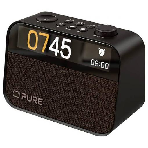 Pure Moment 252448 radiobudík, DAB+, Bluetooth, Ambientní osvětlení, Kávově černá