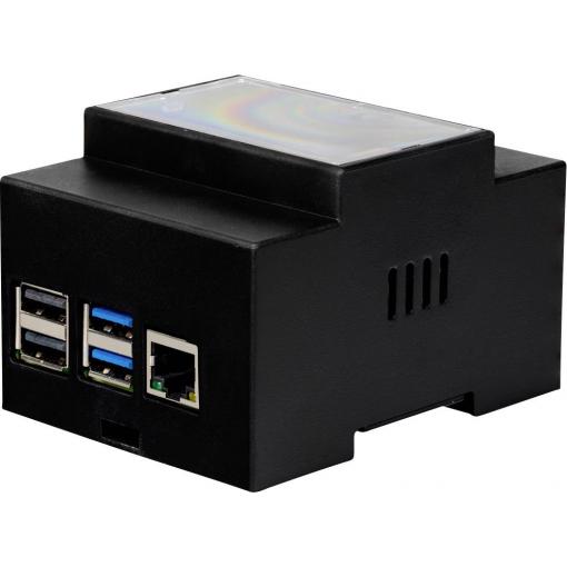 Joy-it držák DIN-Rail Vhodné pro (vývojové sady): Raspberry Pi® 4 včetně montáže na lištu černá
