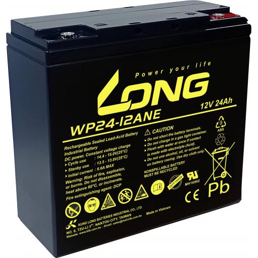 Long WP24-12ANE-M olověný akumulátor olověný se skelným rounem 24 Ah 12 V 1 ks