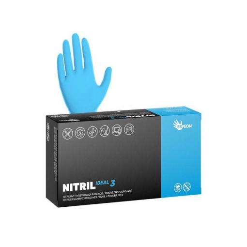 Nitrilové rukavice NITRIL IDEAL3, 100 ks, modré, vel. XL