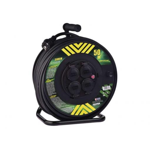 Prodlužovací kabel na bubnu - 4 zásuvky 50m EMOS P084503 guma-neopren / 2,5 mm2