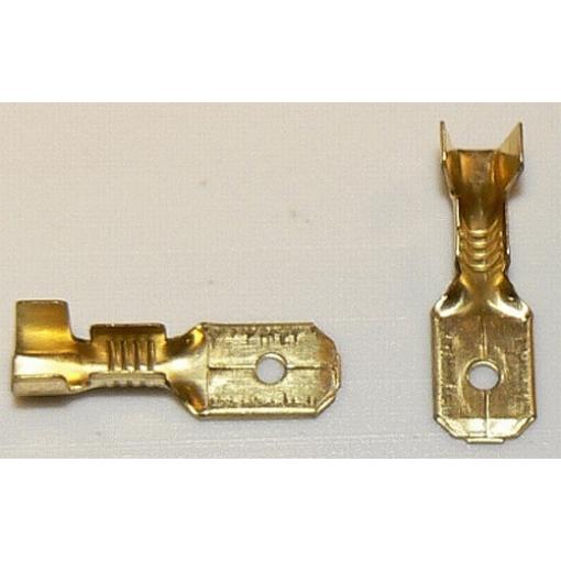 Konektor FASTON 6,3 mm zástrčka kabelová neizolovaná, balení 100 ks