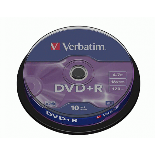 Verbatim DVD+R 16x, 4,7 GB, balení 10 ks