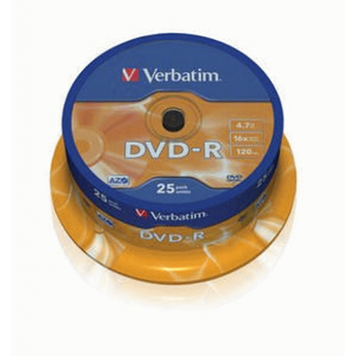 Verbatim DVD-R 16x, 4,7 GB, balení 25 ks