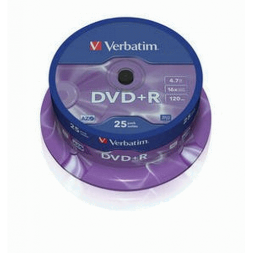 VERBATIM DVD+R 16x/4.7GB cena za balení 25 ks