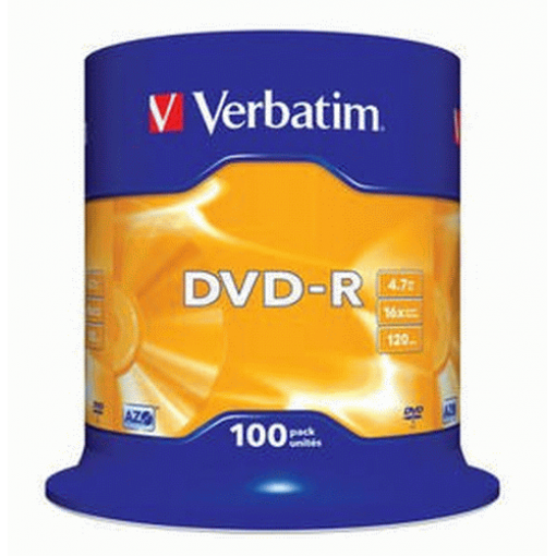 VERBATIM DVD-R 16x/4.7GB 100ks cena za balení 100 ks