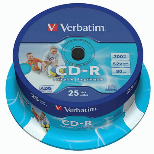 VERBATIM CD-R Printable 700MB 25ks cena za balení 25 ks