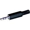 Konektor JACK 3,5 mm stereo, vidlice, černý plast