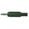 Konektor JACK 3,5 mm stereo, vidlice, černý plast