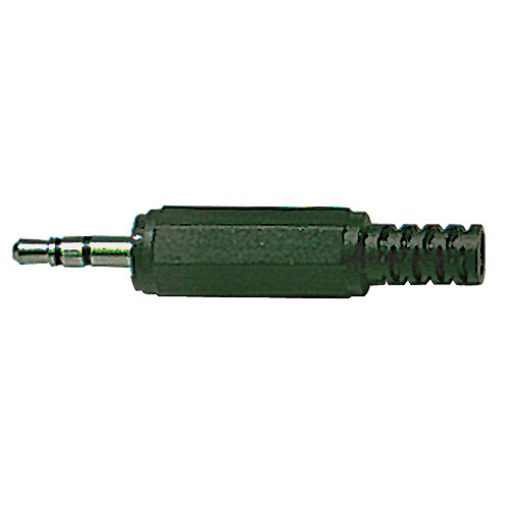 Konektor JACK 3,5 mm stereo, vidlice, černý plast