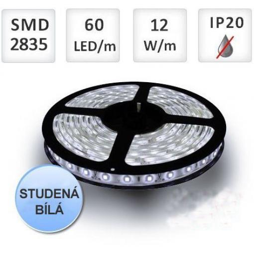 LED pásek 2835-060, studená bílá, 60LED/m, délka modulu 5cm, IP20