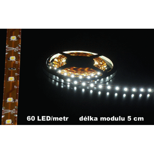 LED pásek, studená bílá, 60LED/m, délka modulu 5cm, IP65