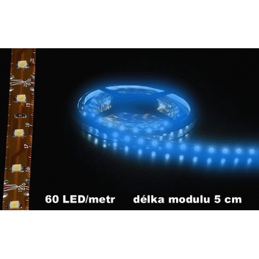 LED pásek, modrý, 60LED/m, délka modulu 5cm, IP65