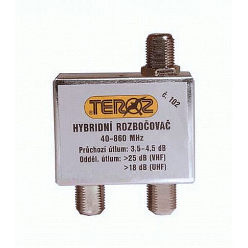 Rozbočovač TEROZ 102XP, hybridní, 2× výstup, 3,5 dB