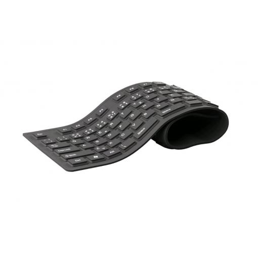 Klávesnice C-TECH FK-01 gelová, flexibilní, černá, USB, CZ/SK
