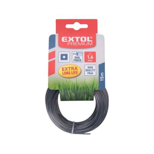 Žací struna EXTOL, čtvercový profil 1,6 mm, 15 m, s jádrem