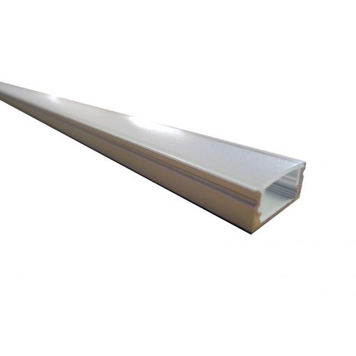 LED hliníkový profil LINE 8, přisazený, matný kryt, 1 m, 17×8 mm