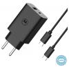 Motorola MOM000072 USB nabíječka, USB Power Delivery (USB-PD) , 1x USB A , 1x USB-C®, 50 W, Dodávka energie, QC 3.0, černá