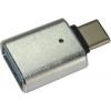 Redukce USB-A na USB-C, stříbrná s LED indikací