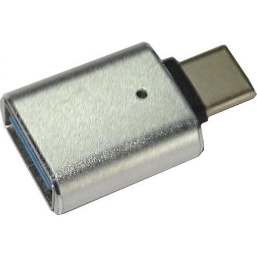 Redukce USB-A na USB-C, stříbrná s LED indikací